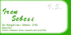 iren sebesi business card